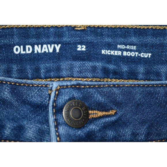 Old Navy Kicker Boot Stretch Jeans Size 22 Mid Rise Soft Blue Denim 5-Pocket - Picture 11 of 16